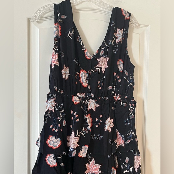 Wishlist Apparel Floral Black and Pink Women's Mid Calf Dress Size Medium - Picture 5 of 16